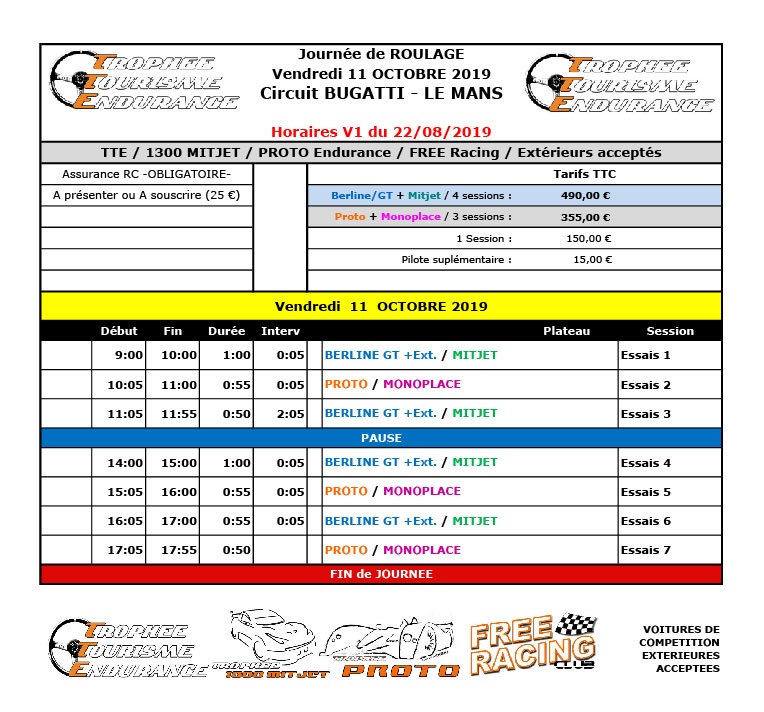 programme journée test le mans 2019